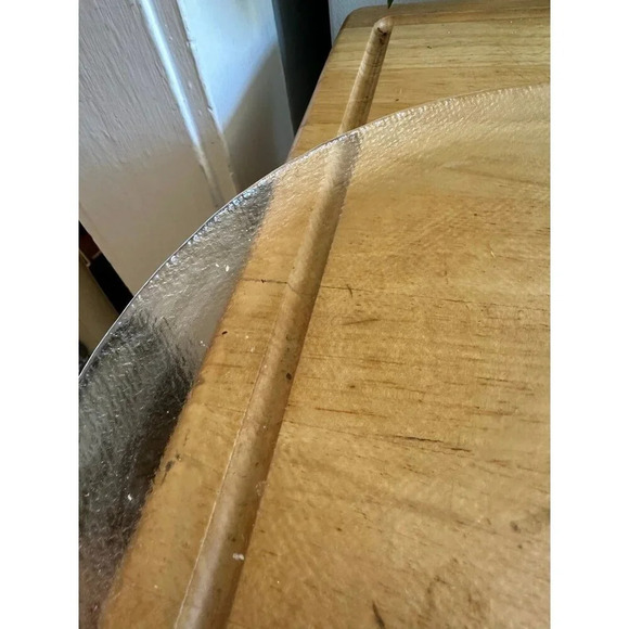 Two Glass clear textured large Plates - Picture 3 of 9